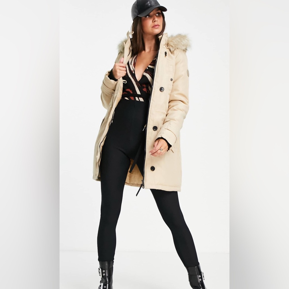 Vero moda parka with faux fur lined hood